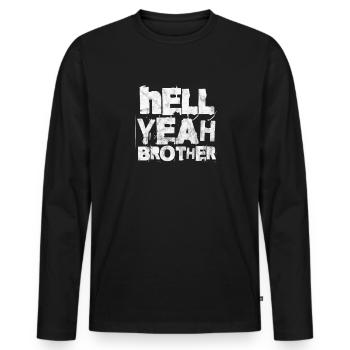 Brother - Men's Premium Organic Long Sleeve Shirt - black - Front - Nico (187cm)