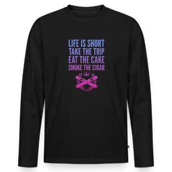Cigare Fumeur Tabac Cigare Cadeau - T-shirt manches longues Premium bio Homme - noir - Devant - Nico (187cm)