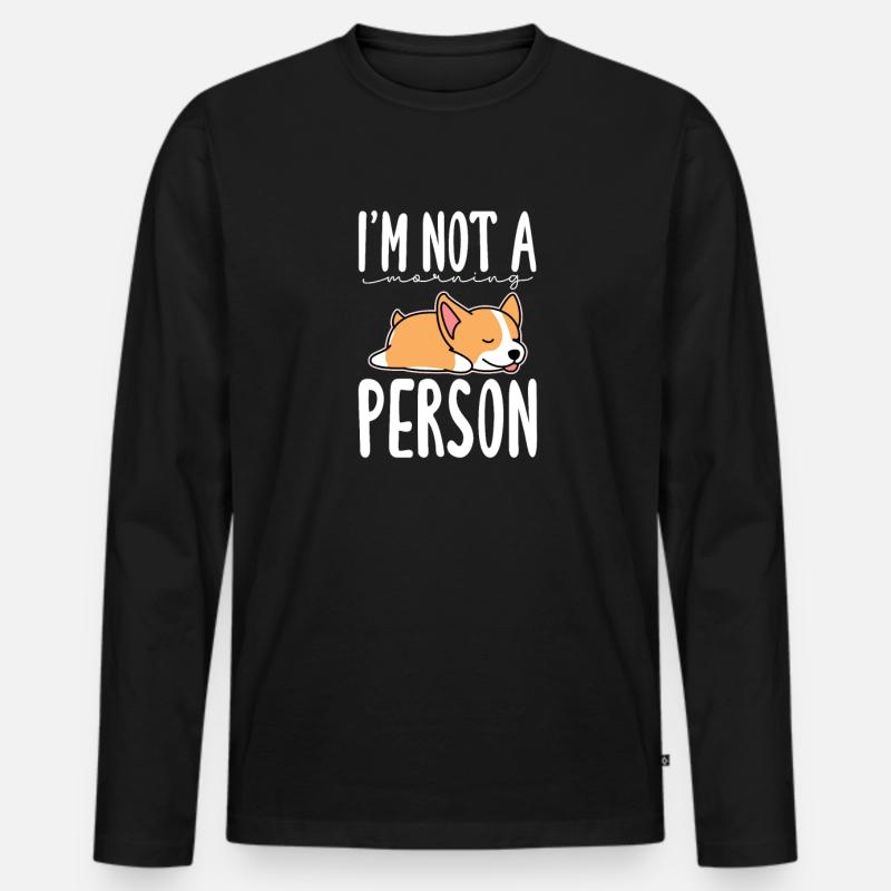 Corgi - Männer Premium Bio Langarmshirt - Schwarz