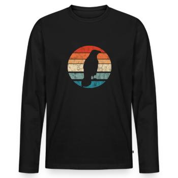 Raven - Men's Premium Organic Long Sleeve Shirt - black - Front - Nico (187cm)