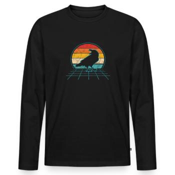 Raven - Men's Premium Organic Long Sleeve Shirt - black - Front - Nico (187cm)