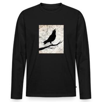 Raven - Men's Premium Organic Long Sleeve Shirt - black - Front - Nico (187cm)