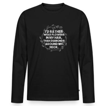 Hippie - T-shirt manches longues Premium bio Homme - noir - Devant - Nico (187cm)