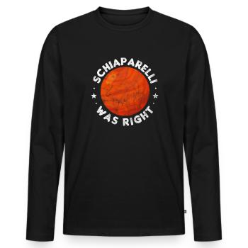 Mars - Men's Premium Organic Long Sleeve Shirt - black - Front - Nico (187cm)