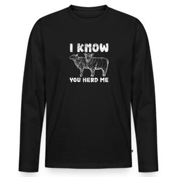 Schaf Schafe Bauernhof Tier Schafbock Geschenk - Männer Premium Bio Langarmshirt - Schwarz - Vorne - Nico (187cm)