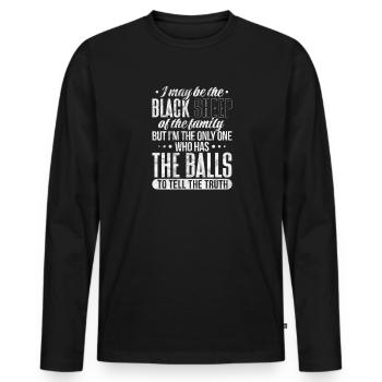 Moutons Élevage Élevage Mouton Chèvre Cadeau - T-shirt manches longues Premium bio Homme - noir - Devant - Nico (187cm)