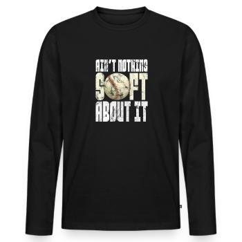Softball - Men's Premium Organic Long Sleeve Shirt - black - Front - Nico (187cm)