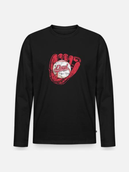 Baseball Father - Men's Premium Organic Long Sleeve Shirt - black