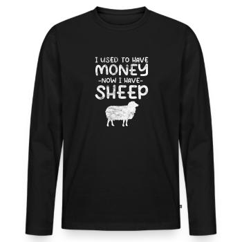 Schaf Schafe Bauernhof Tier Schafbock Geschenk - Männer Premium Bio Langarmshirt - Schwarz - Vorne - Nico (187cm)