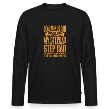 Stepfather - Men's Premium Organic Long Sleeve Shirt - black - Front - Nico (187cm)