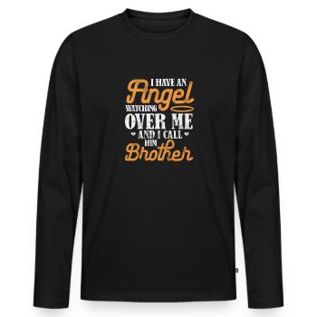 Brother - Men's Premium Organic Long Sleeve Shirt - black - Front - Nico (187cm)