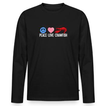 Languste - Männer Premium Bio Langarmshirt - Schwarz - Vorne - Nico (187cm)