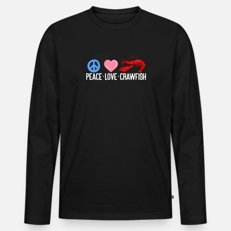 Languste - Männer Premium Bio Langarmshirt - Schwarz