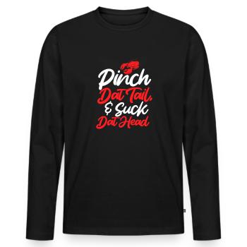 Languste - Männer Premium Bio Langarmshirt - Schwarz - Vorne - Nico (187cm)