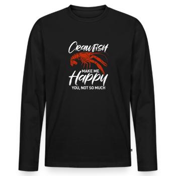 Languste - Männer Premium Bio Langarmshirt - Schwarz - Vorne - Nico (187cm)