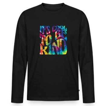 Hippie - T-shirt manches longues Premium bio Homme - noir - Devant - Nico (187cm)