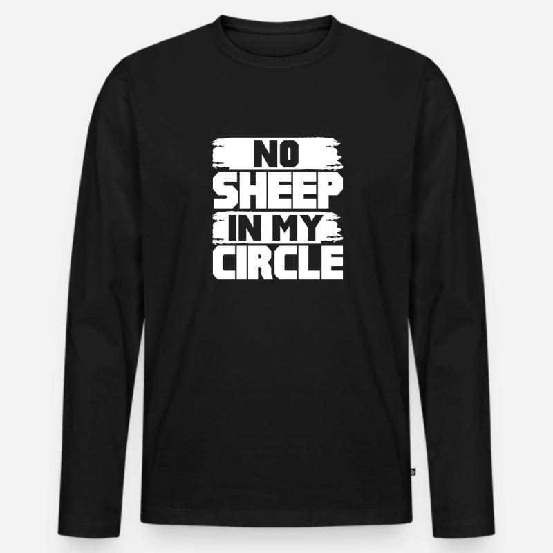 Schaf - Männer Premium Bio Langarmshirt - Schwarz