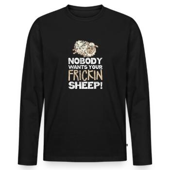 Moutons Élevage Élevage Mouton Chèvre Cadeau - T-shirt manches longues Premium bio Homme - noir - Devant - Nico (187cm)