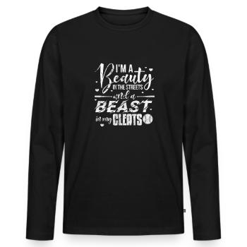 Softball - Männer Premium Bio Langarmshirt - Schwarz - Vorne - Nico (187cm)