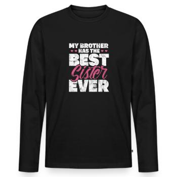 Brother - Men's Premium Organic Long Sleeve Shirt - black - Front - Nico (187cm)