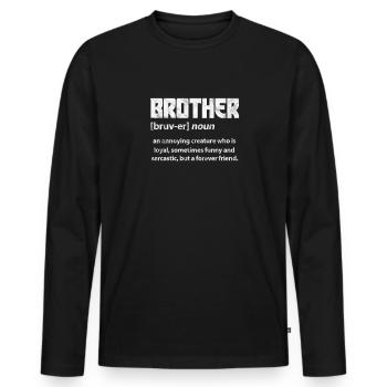 Brother - Men's Premium Organic Long Sleeve Shirt - black - Front - Nico (187cm)
