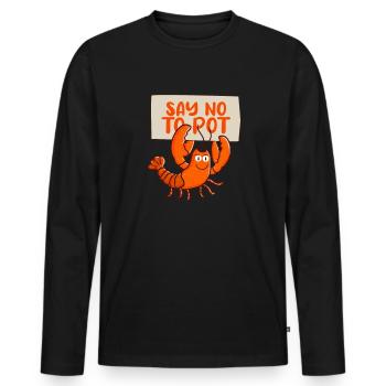 Languste - Männer Premium Bio Langarmshirt - Schwarz - Vorne - Nico (187cm)