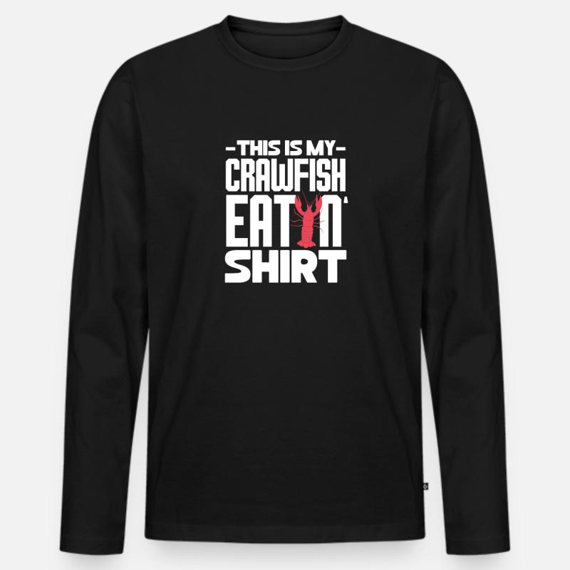 Languste - Männer Premium Bio Langarmshirt - Schwarz
