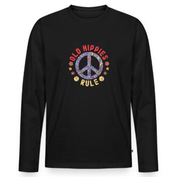 Hippie - T-shirt manches longues Premium bio Homme - noir - Devant - Nico (187cm)