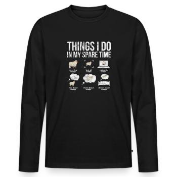 Moutons Élevage Élevage Mouton Chèvre Cadeau - T-shirt manches longues Premium bio Homme - noir - Devant - Nico (187cm)