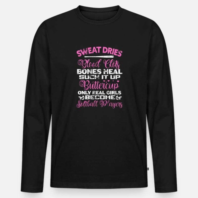 Softball - Männer Premium Bio Langarmshirt - Schwarz