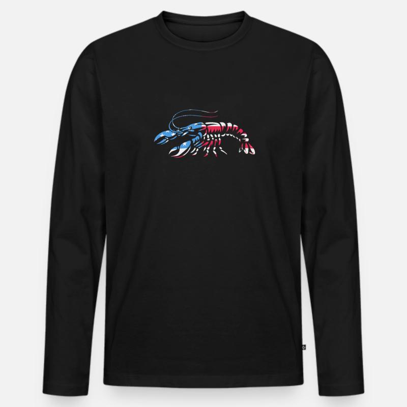 Languste - Männer Premium Bio Langarmshirt - Schwarz