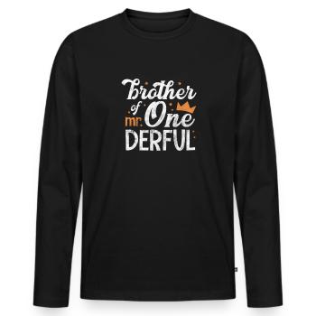 Bruder - Männer Premium Bio Langarmshirt - Schwarz - Vorne - Nico (187cm)