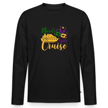 Cruise Mardi Gras - Men's Premium Organic Long Sleeve Shirt - black - Front - Nico (187cm)