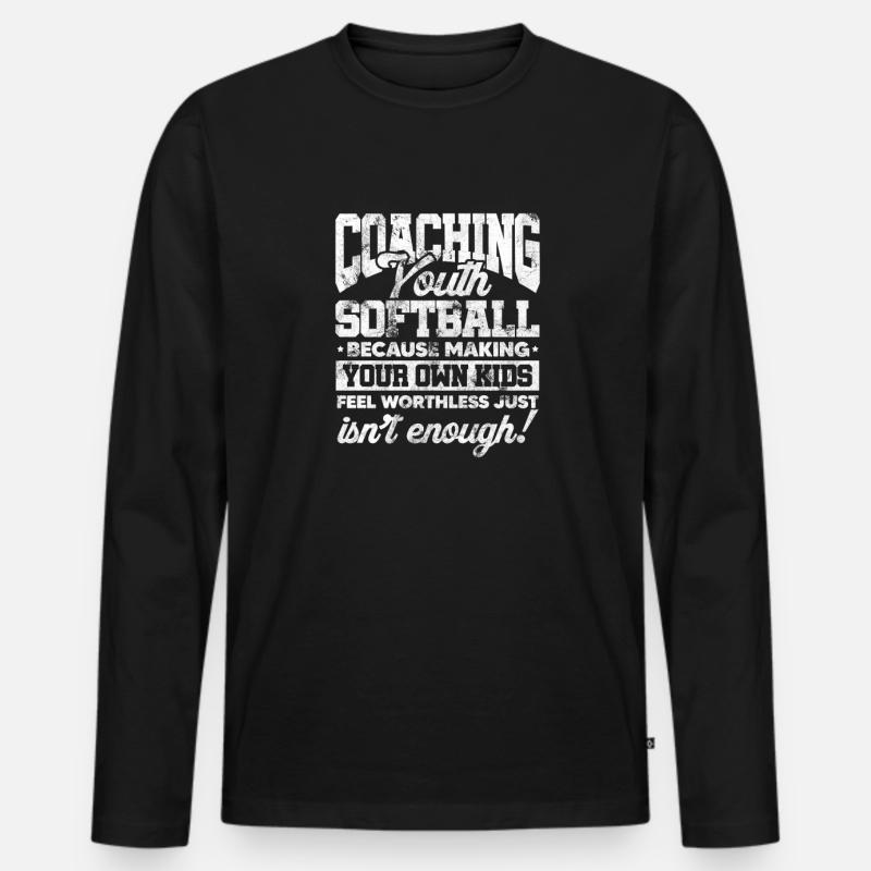 Softball Coach - Männer Premium Bio Langarmshirt - Schwarz