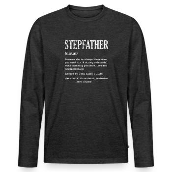 Stepfather - Men's Premium Organic Long Sleeve Shirt - heather anthracite - Front - Nico (187cm)