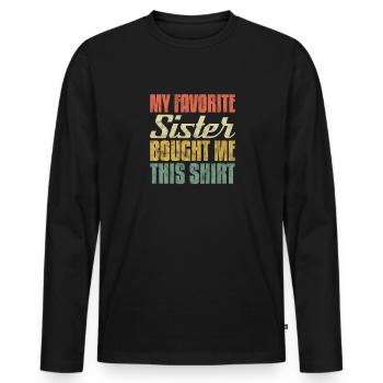 Brother - Men's Premium Organic Long Sleeve Shirt - black - Front - Nico (187cm)