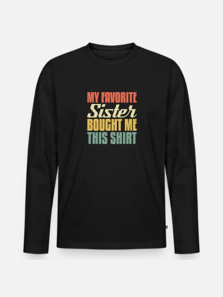 Big Brother Sibling Sister Gift - Men's Premium Organic Long Sleeve Shirt - black