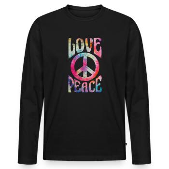 Hippie - T-shirt manches longues Premium bio Homme - noir - Devant - Nico (187cm)