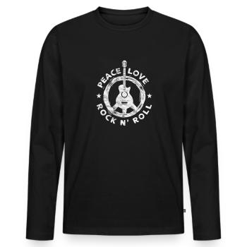 Hippie - T-shirt manches longues Premium bio Homme - noir - Devant - Nico (187cm)