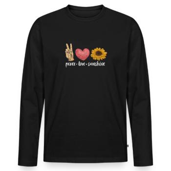 Hippie - T-shirt manches longues Premium bio Homme - noir - Devant - Nico (187cm)