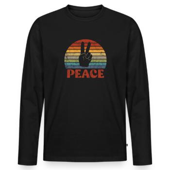 Hippie - T-shirt manches longues Premium bio Homme - noir - Devant - Nico (187cm)