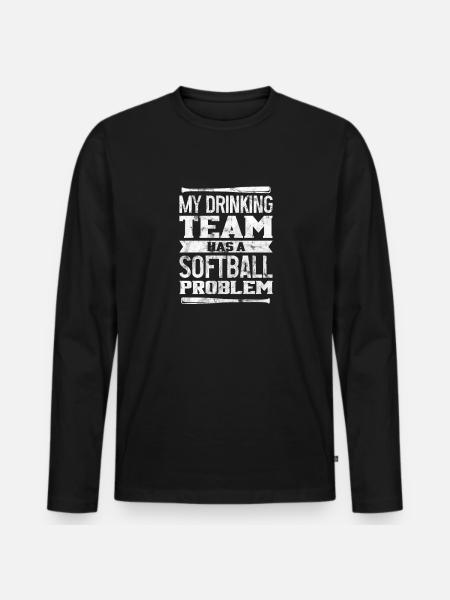 Softball - Männer Premium Bio Langarmshirt - Schwarz