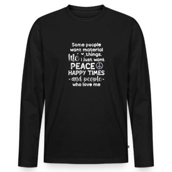 Hippie - T-shirt manches longues Premium bio Homme - noir - Devant - Nico (187cm)