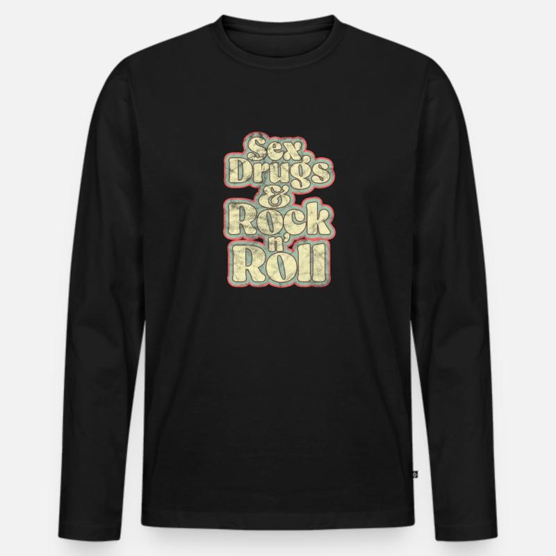 Hippie - Männer Premium Bio Langarmshirt - Schwarz