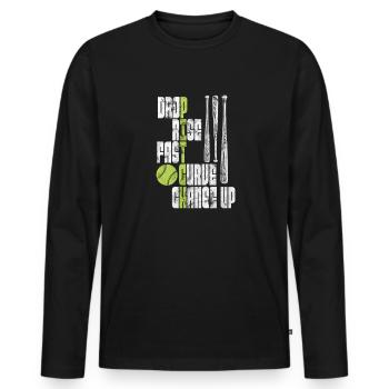 Softball - Männer Premium Bio Langarmshirt - Schwarz - Vorne - Nico (187cm)