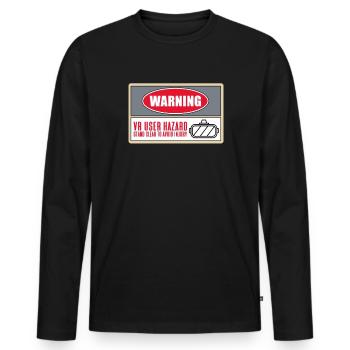 VR Virtual Reality - Männer Premium Bio Langarmshirt - Schwarz - Vorne - Nico (187cm)