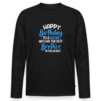 Brother - Men's Premium Organic Long Sleeve Shirt - black - Front - Nico (187cm)
