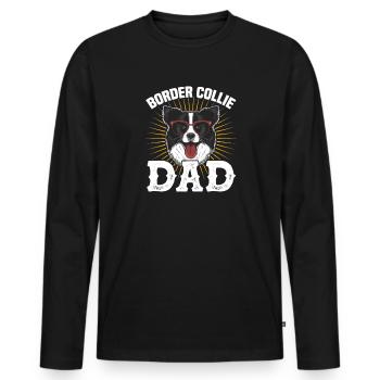 Border Collie Dad Dog Dog Herding Dog Gift - Men's Premium Organic Long Sleeve Shirt - black - Front - Nico (187cm)