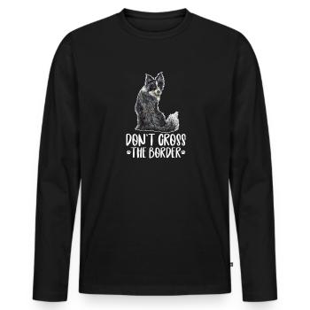 Border Collie Dog Dog Herding Dog Gift - Men's Premium Organic Long Sleeve Shirt - black - Front - Nico (187cm)
