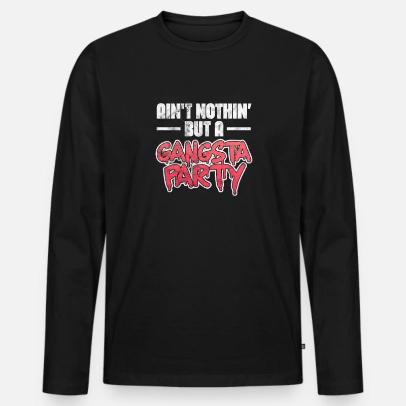 Hip Hop - Männer Premium Bio Langarmshirt - Schwarz
